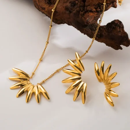 Set de Bijoux Romain – Noir & Doré en Acier Inoxydable 18K (Copy)